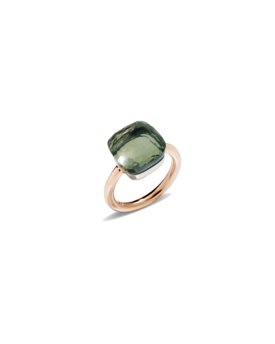 Pomellato Maxi-size Ring Rose Gold 18kt, White Gold 18kt, Prasiolite (watches)